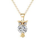 2019 New Zircon Pendants Owl Necklace For Women Crystal Heart Gold Sliver Color Long Necklaces Fashion Jewelry Christmas Gift