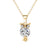2019 New Zircon Pendants Owl Necklace For Women Crystal Heart Gold Sliver Color Long Necklaces Fashion Jewelry Christmas Gift